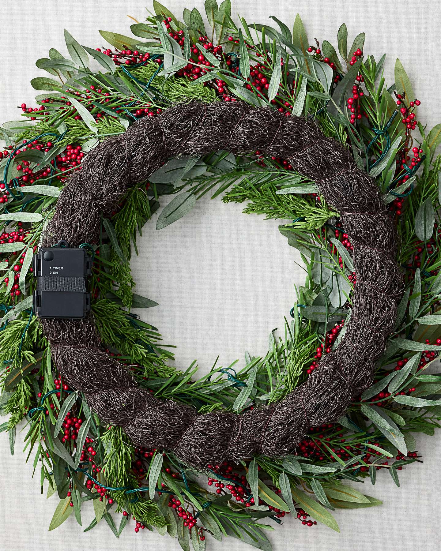26" Evergreen Pepper Berry Wreath