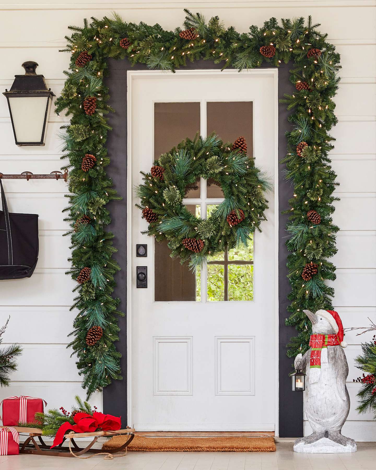 Balsam Hill Mixed Evergreen with Pinecones Artificial Christmas Foliage Displayed Indoors