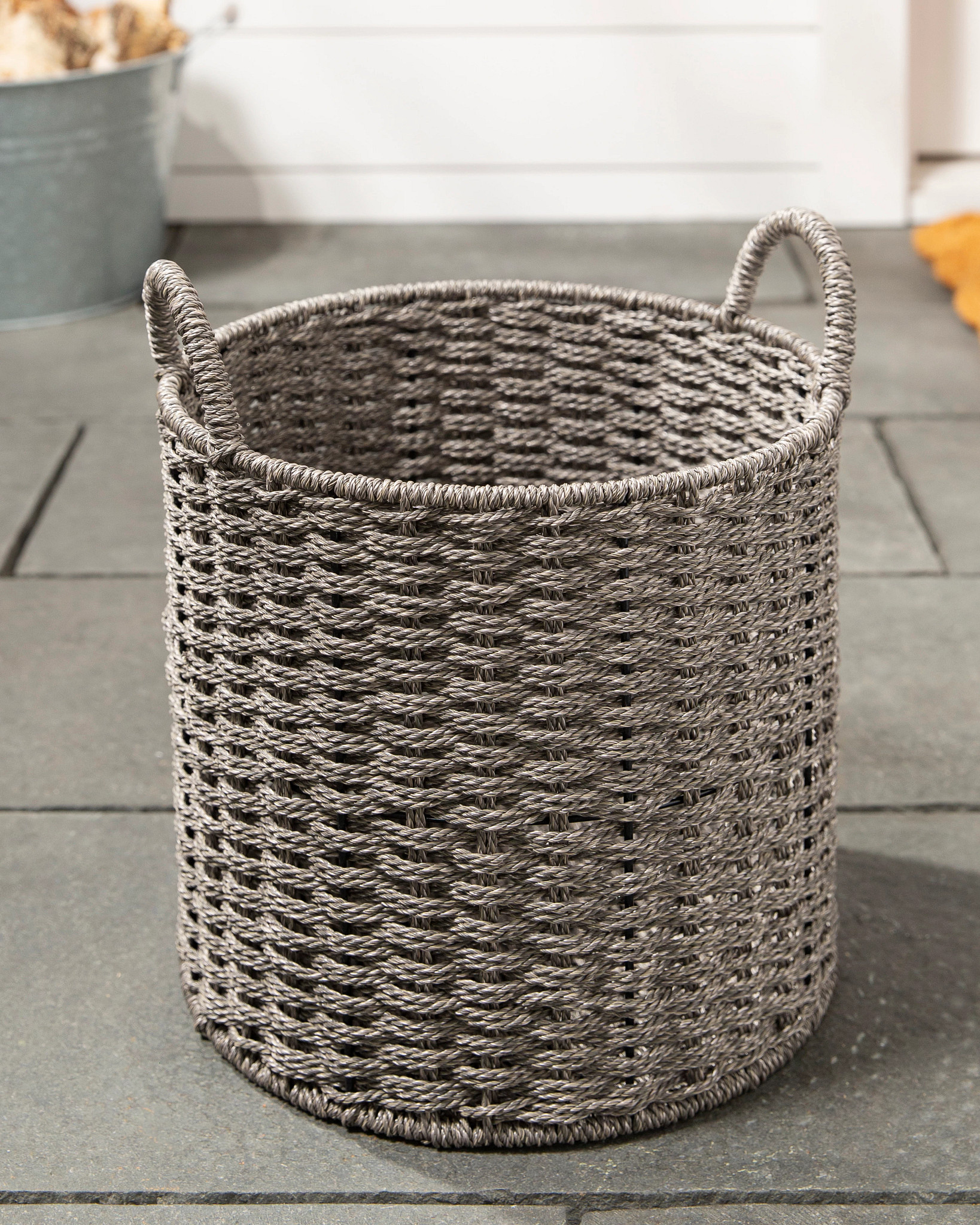 Outdoor Woven Basket Fall Decoration | Balsam Hill