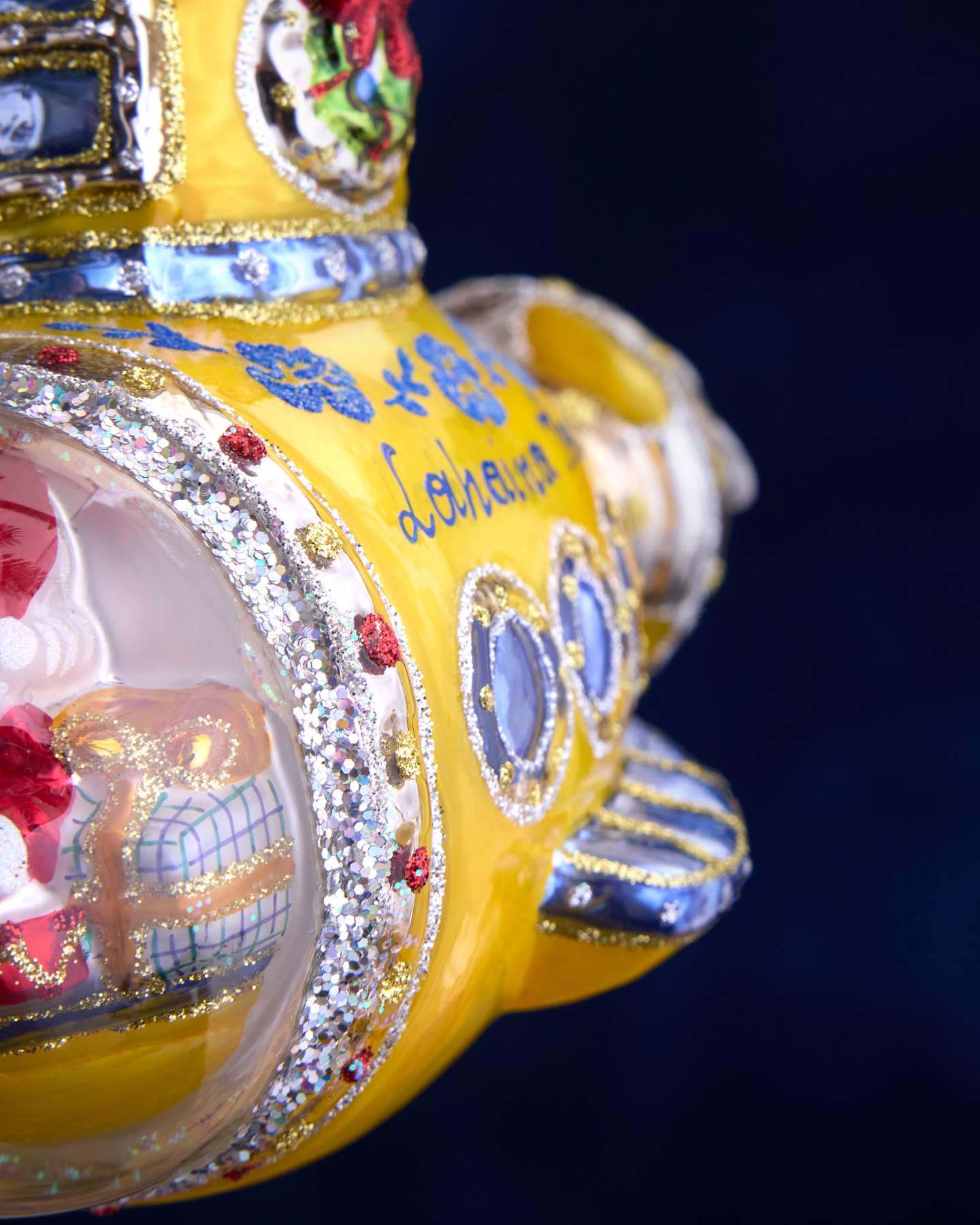 Balsam Hill Studio Santa's Yellow Maui Submarine Ornament