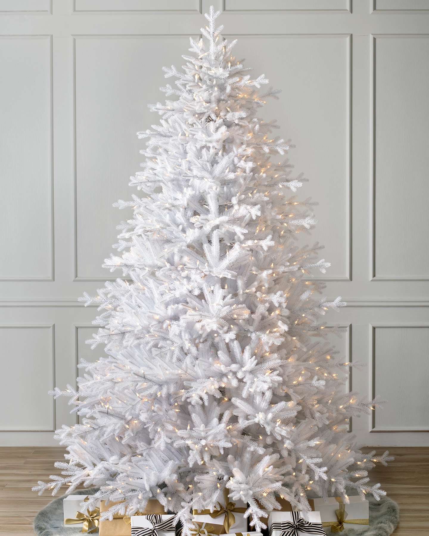 Balsam Hill Denali White Artificial Christmas Tree LED Clear Full Display