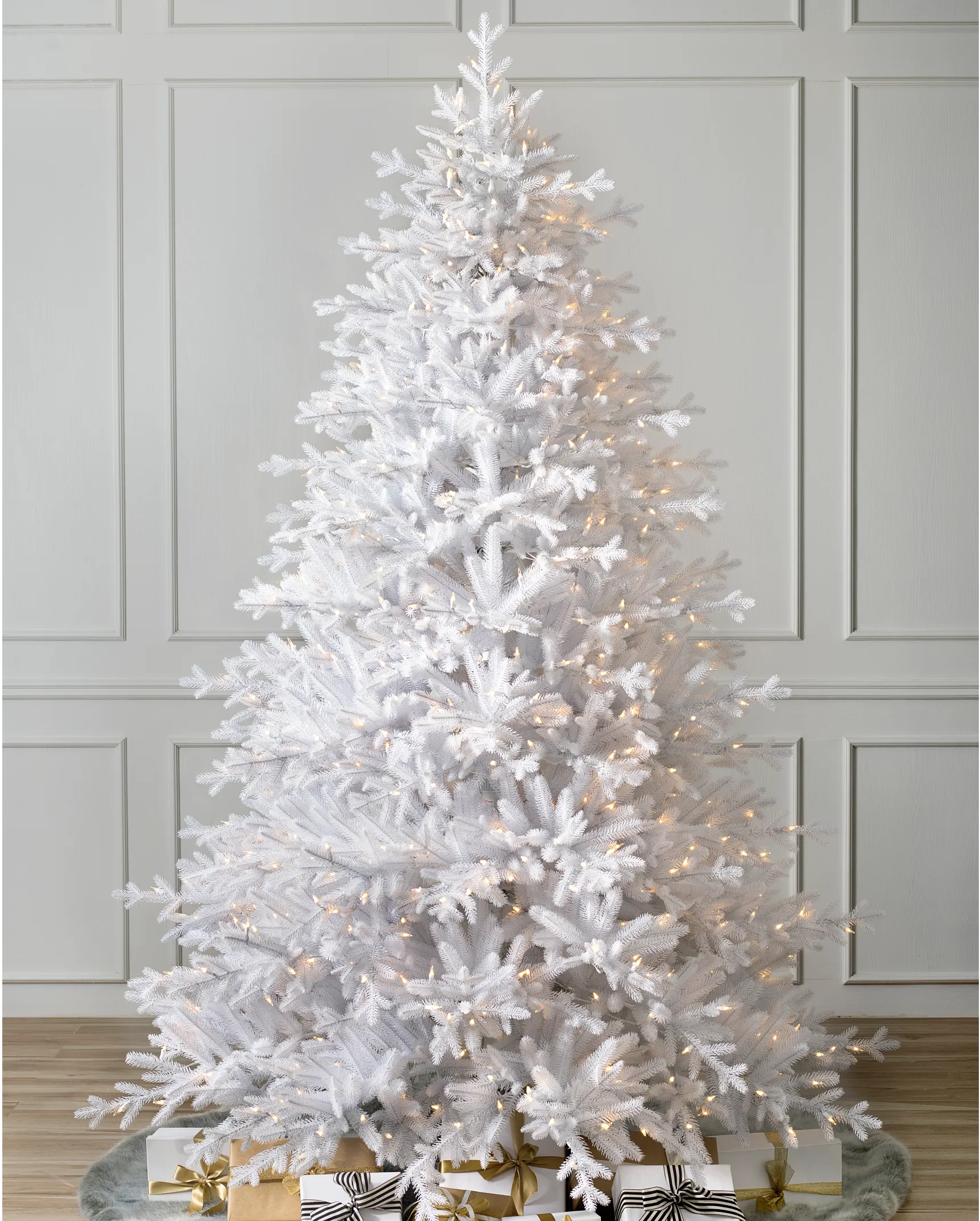 White christmas tree hot sale with led lights