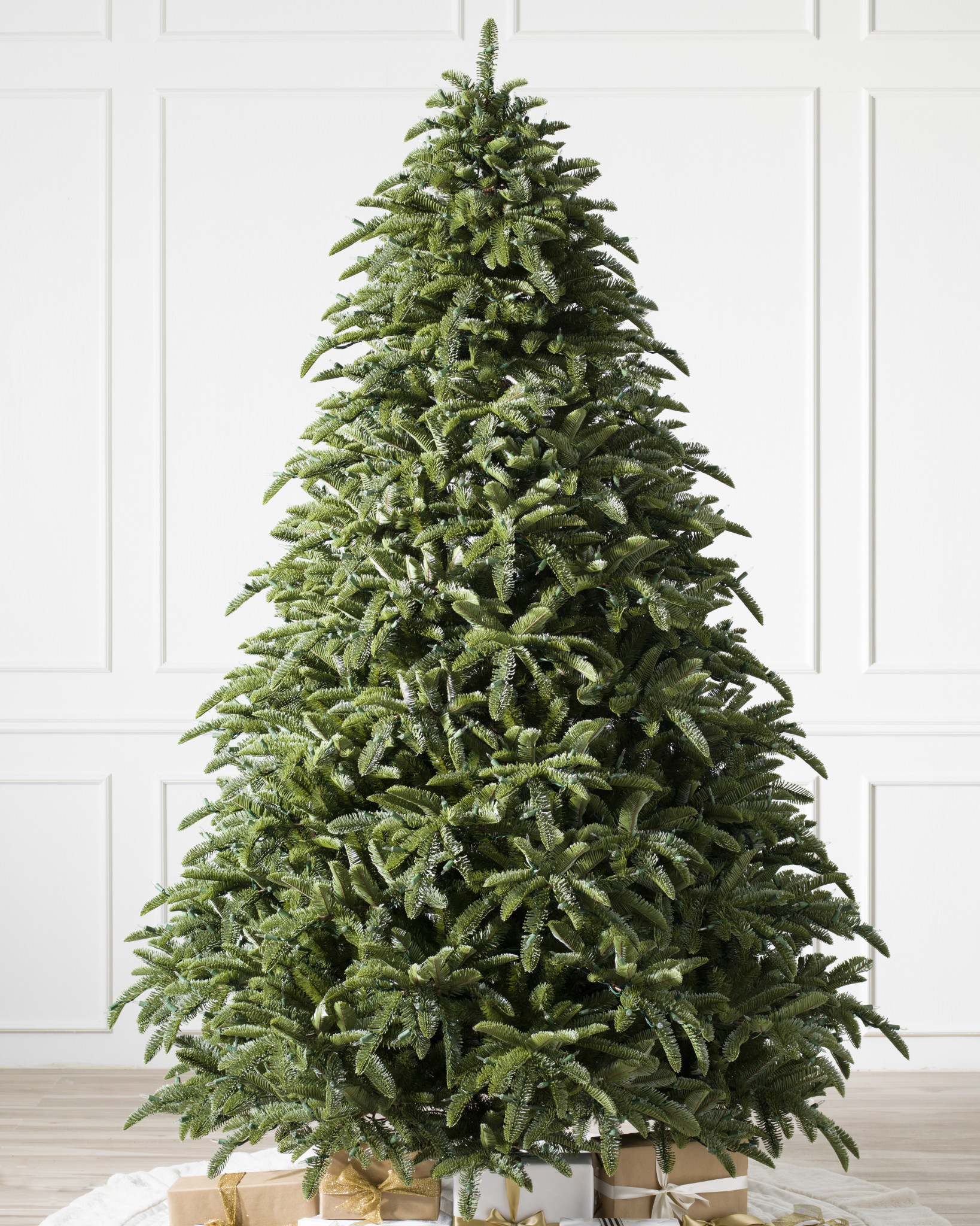 Green artificial Christmas tree