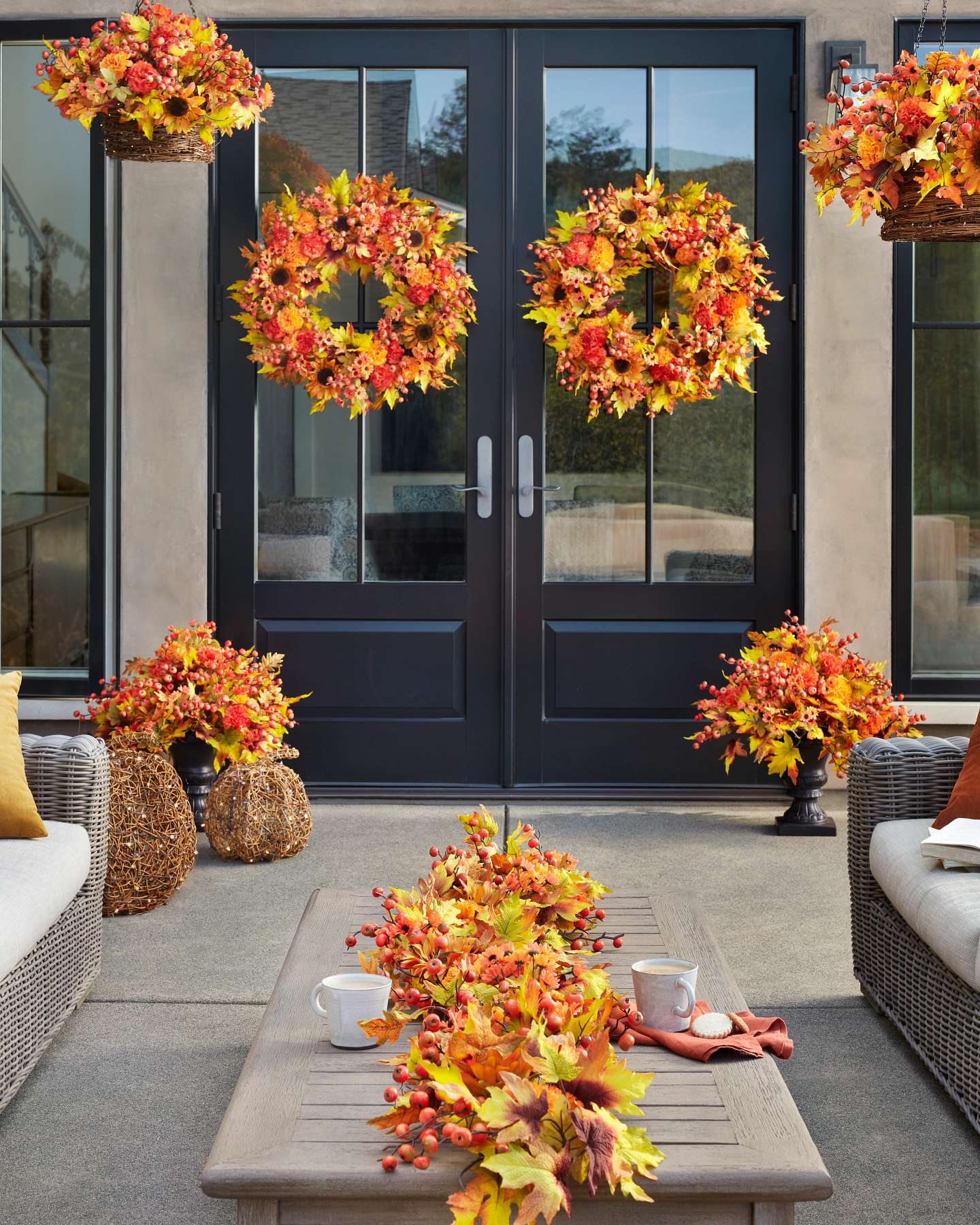 Balsam Hill Outdoor Sunburst Mums Artificial Fall Foliage Fresh Seasonal Look