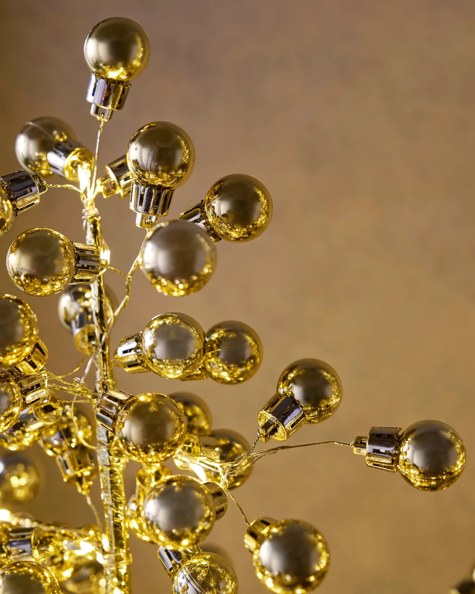 Gold Lit Mini Ornament Tree Set