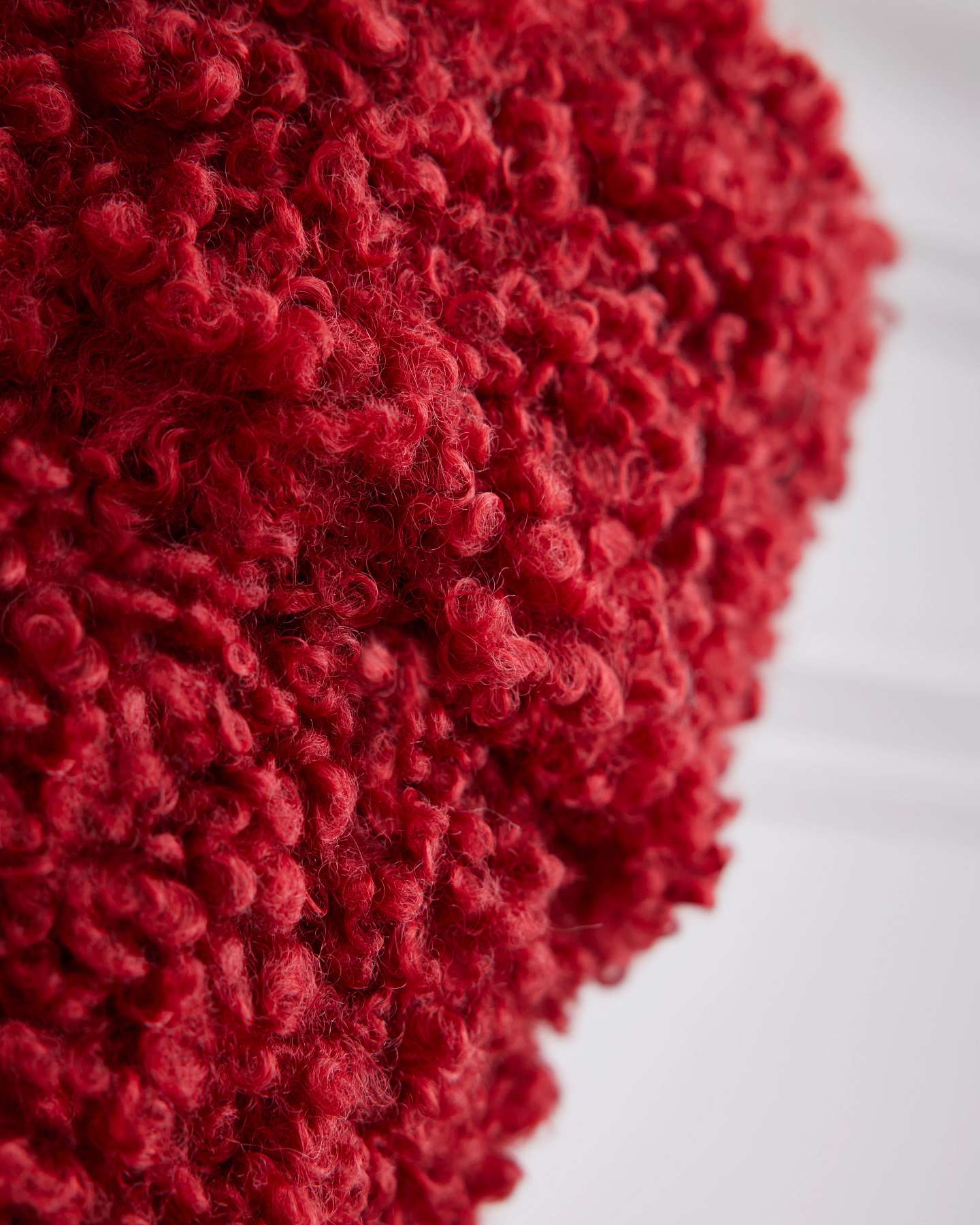 Red Bouclé Christmas Stocking