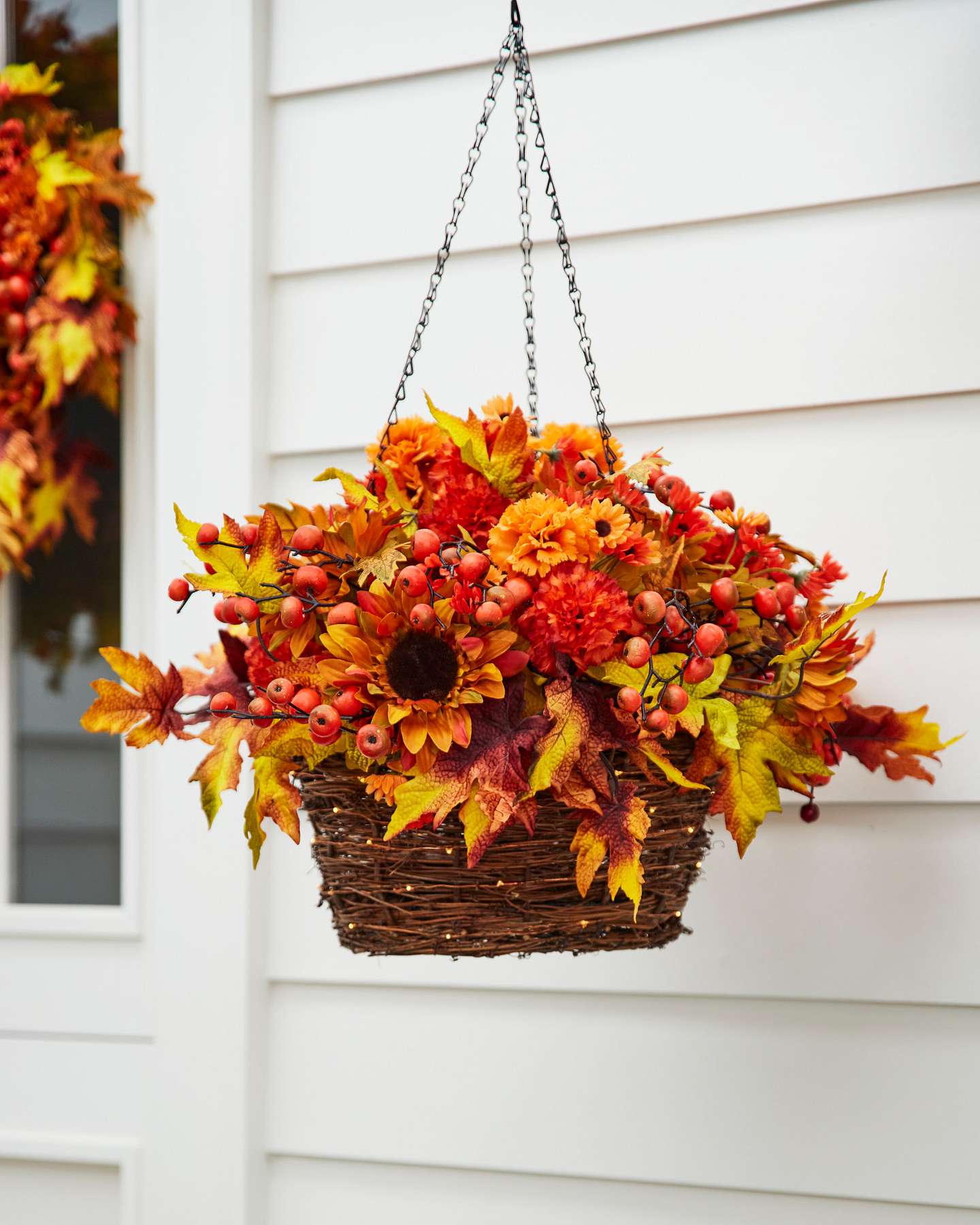 Balsam Hill Outdoor Sunburst Mums Artificial Fall Foliage Elegant Lifestyle Display