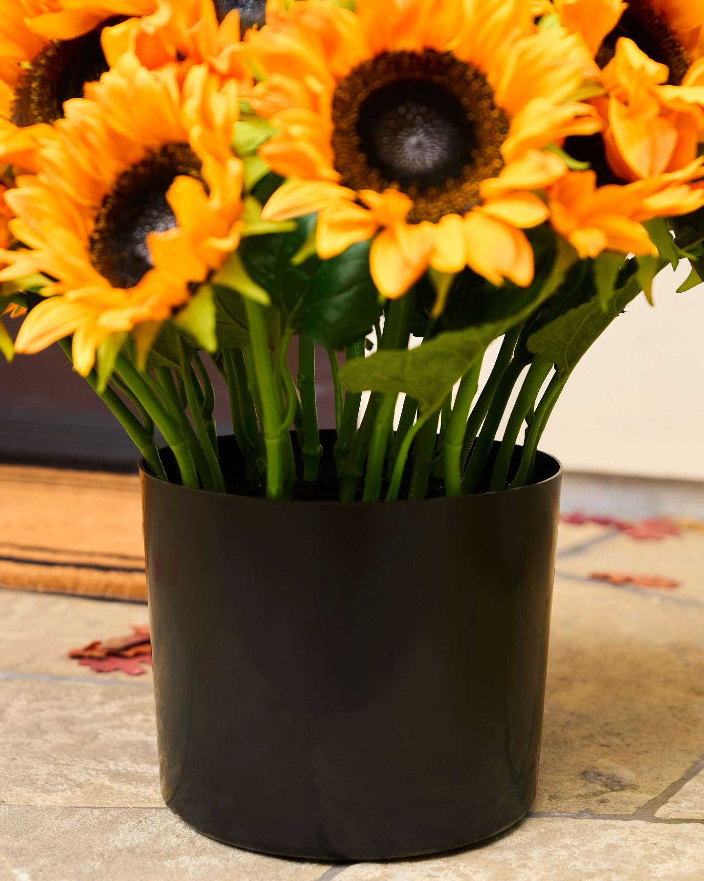 Balsam Hill Outdoor Sunflower Fields Potted Artificial Christmas Foliage Detail View