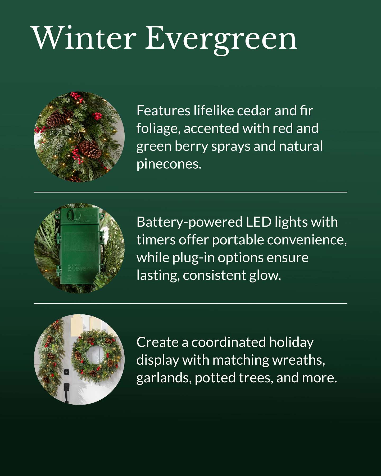 Outdoor Winter Evergreen Garland