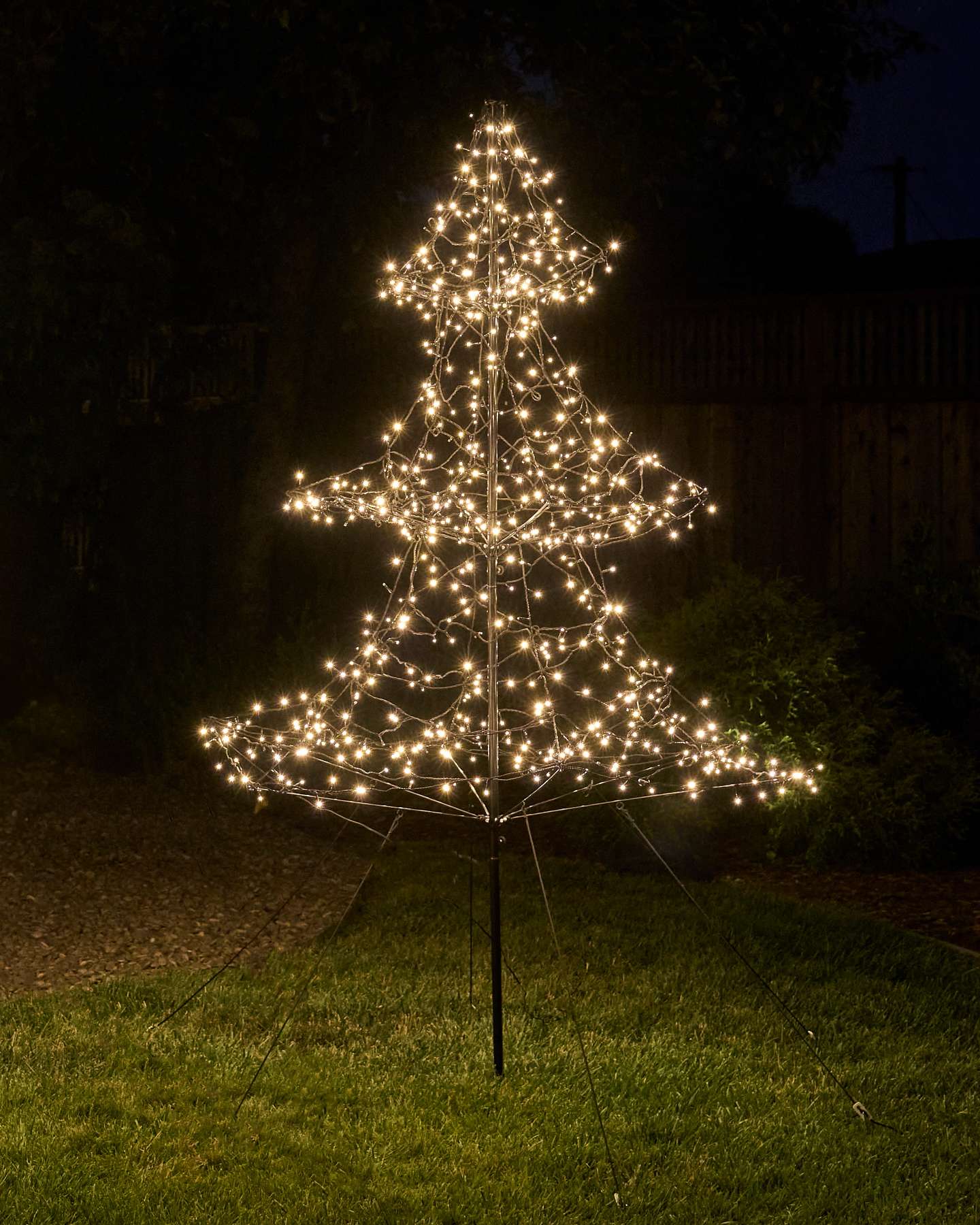 Balsam Hill 6.5-Foot Outdoor Cluster Light Tree Full Display