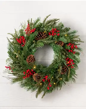 Outdoor Red Berry Pine Wreath Outdoor Red Berry Pine Wreath