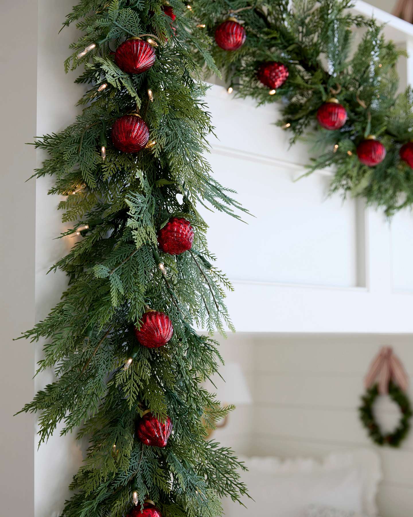 Red Mercury Glass Garland Set