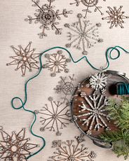 Assorted metal snowflake Christmas ornaments