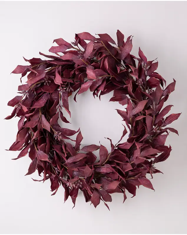 Burgundy Leaves Wreath SSC by Balsam Hill