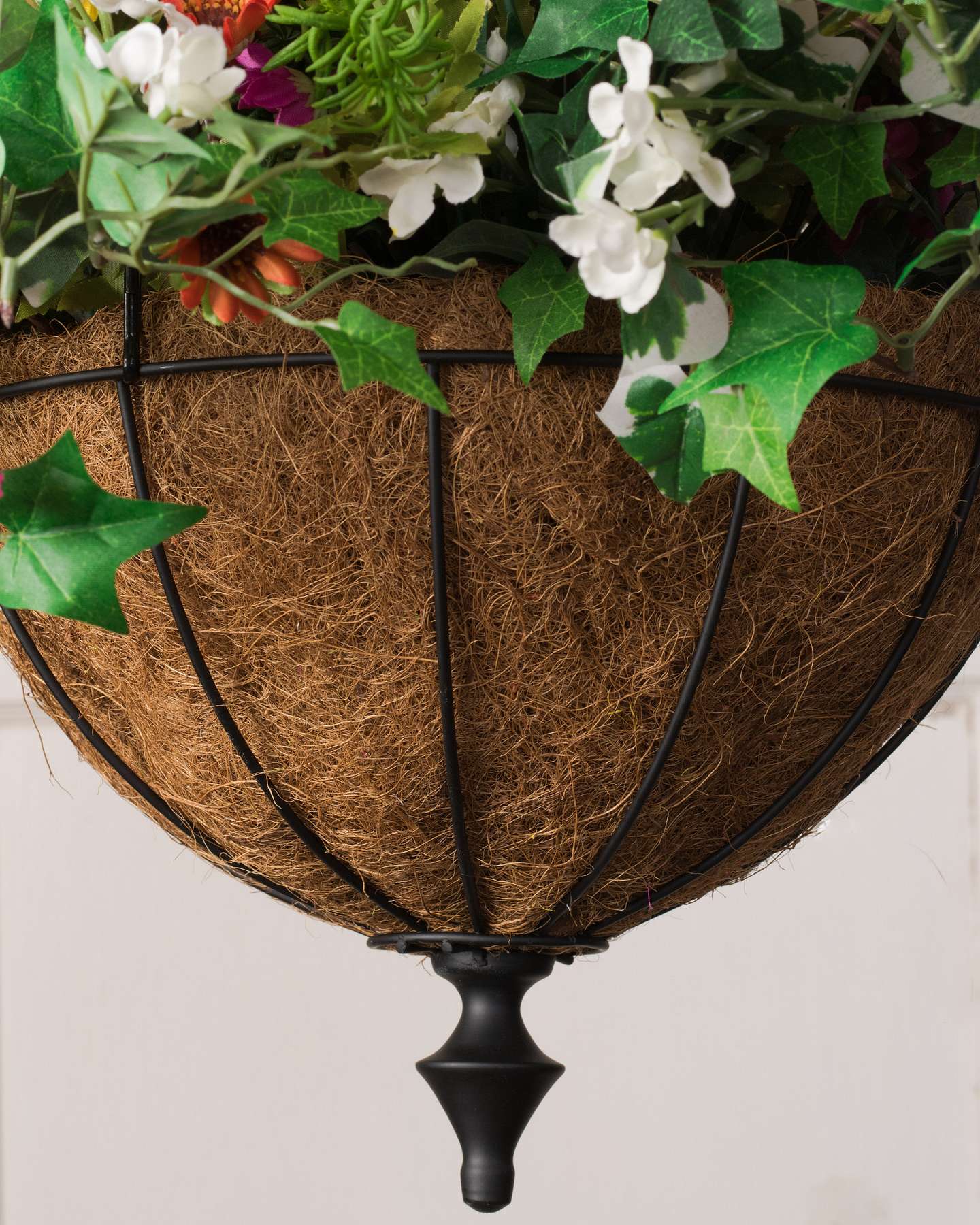 Balsam Hill Outdoor Meadow Artificial Spring Hanging Basket Lush Floral Arrangement