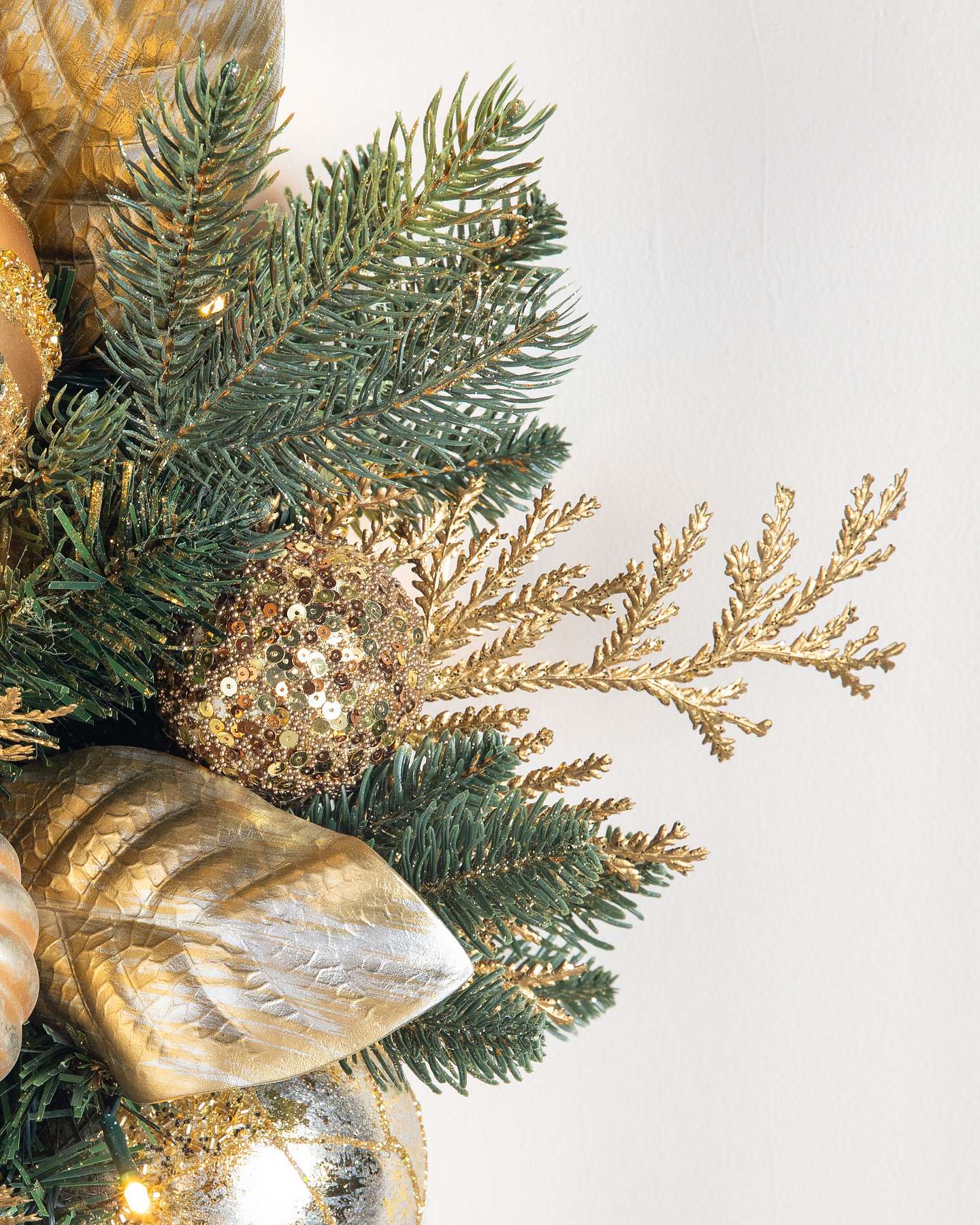 Balsam Hill Gilded Glory Artificial Christmas Foliage Detail