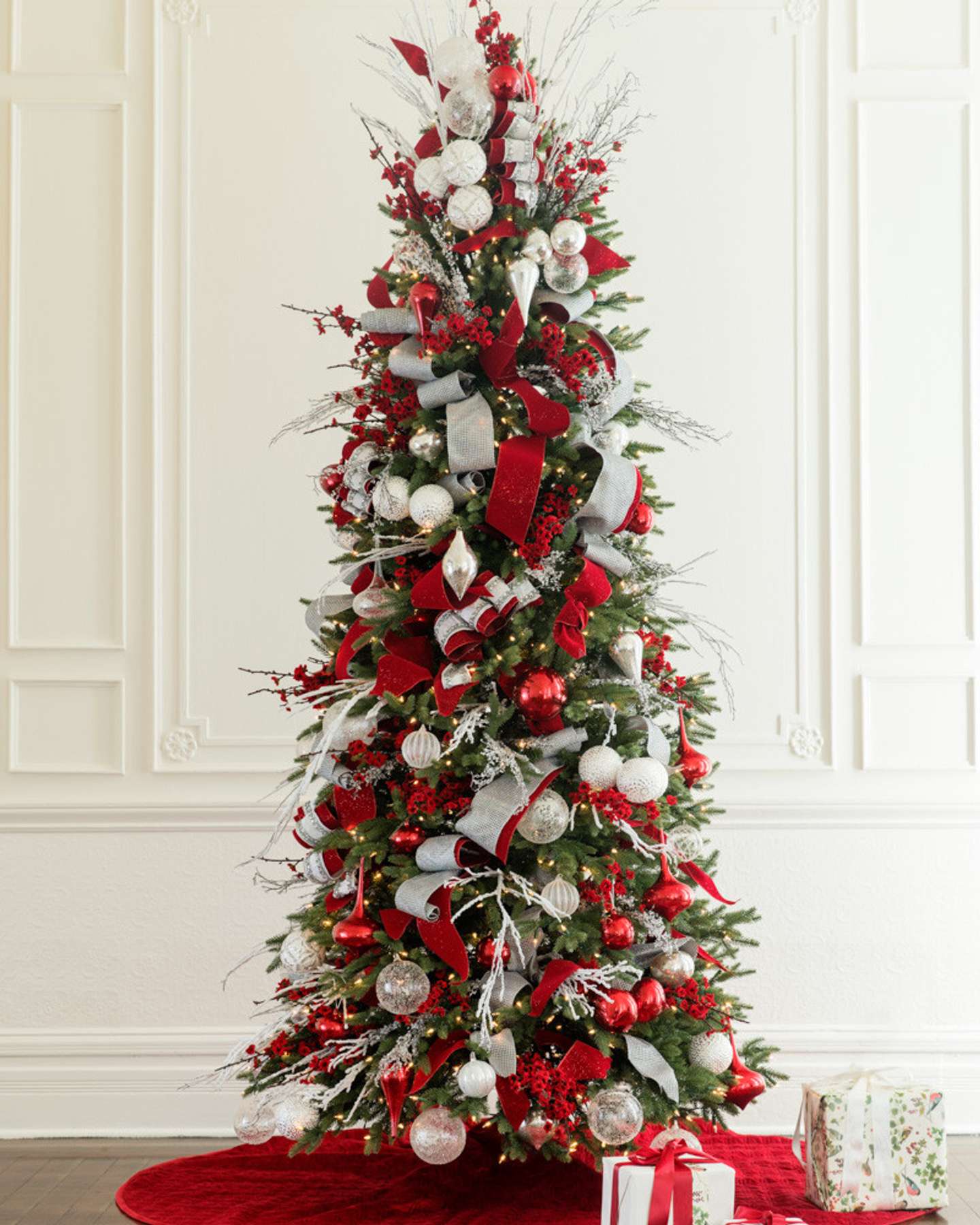Balsam Hill Silverado Slim Flip Artificial Christmas Tree in a Cozy Home