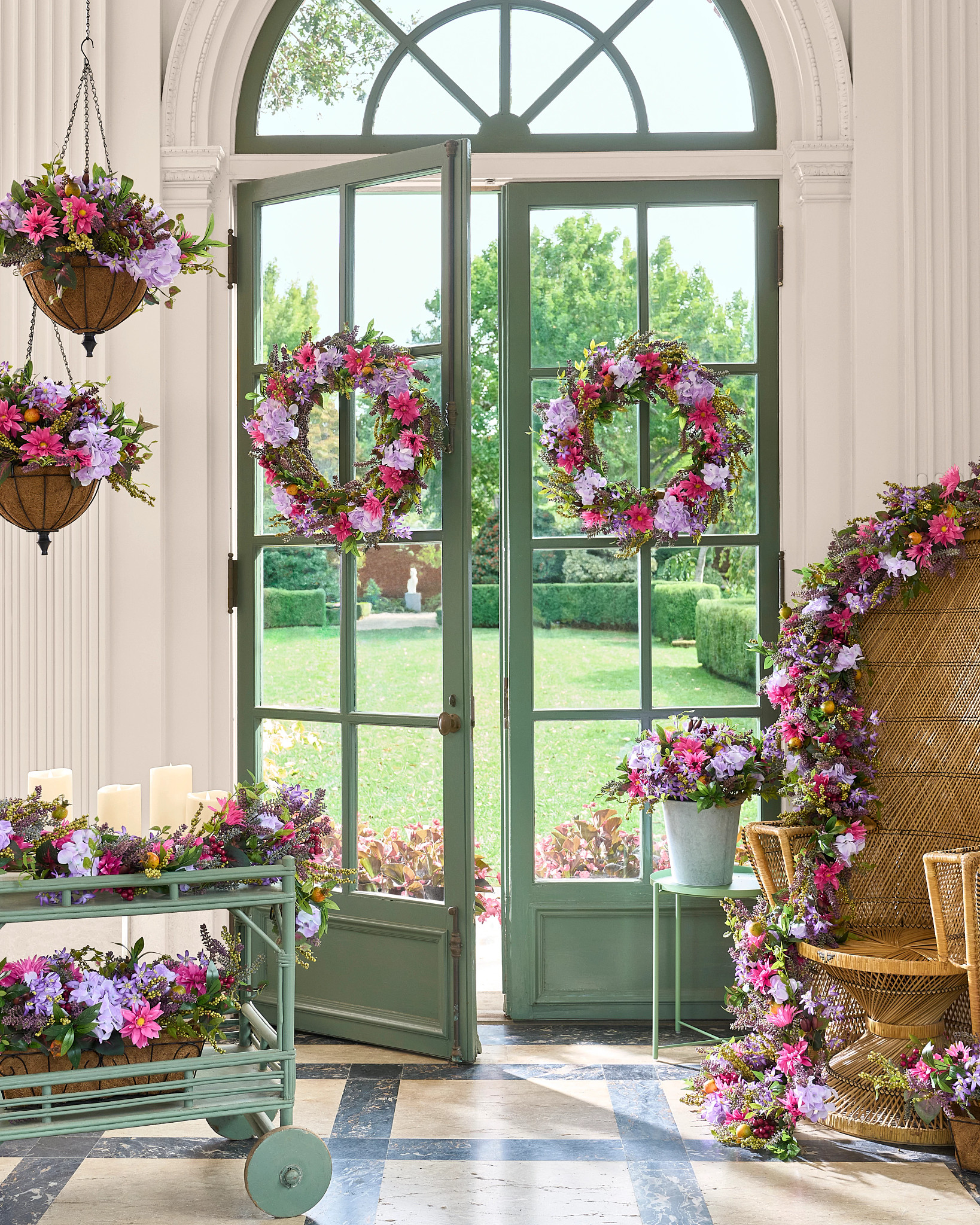 Outdoor Vibrant Summer Bloom Artificial Wreath | Balsam Hill
