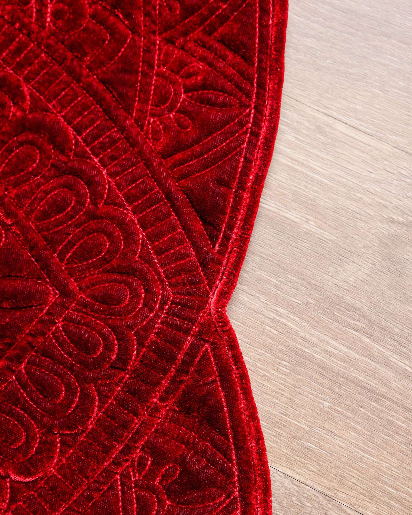 60" Burgundy Embossed Velvet Luxe Tree Skirt