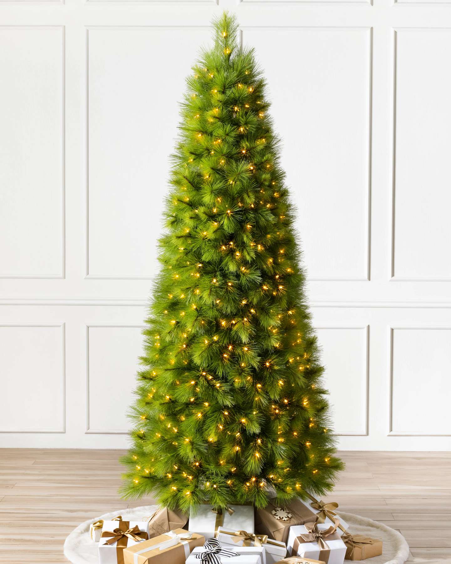 Balsam Hill Monterey Pine Slim Christmas Tree Illuminated With LED Lights
