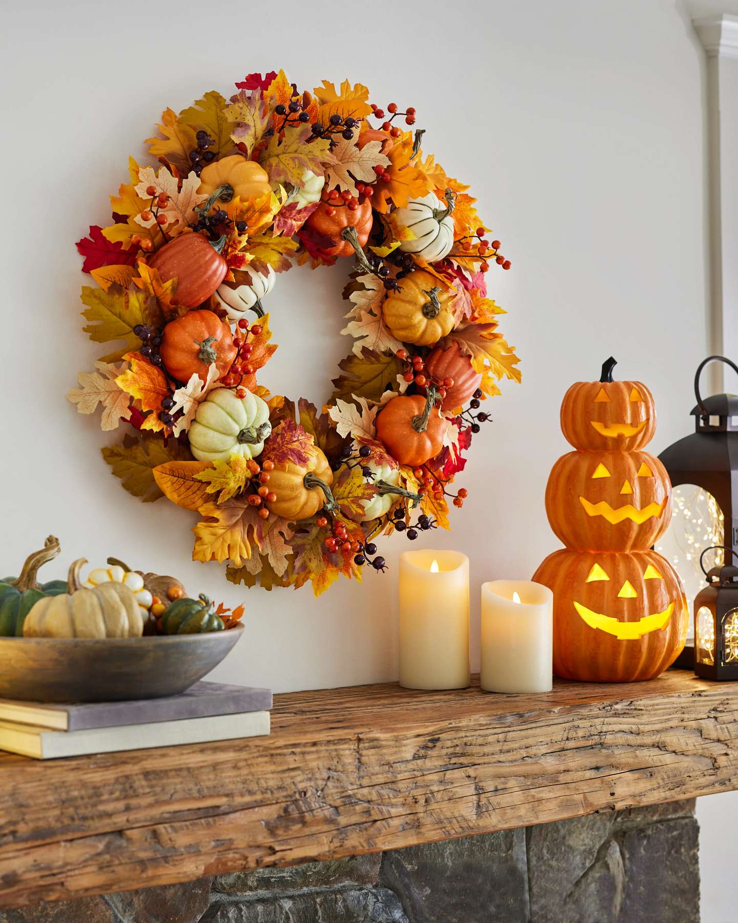 Balsam Hill Pumpkin Patch and Berry Artificial Foliage Lifestyle Display