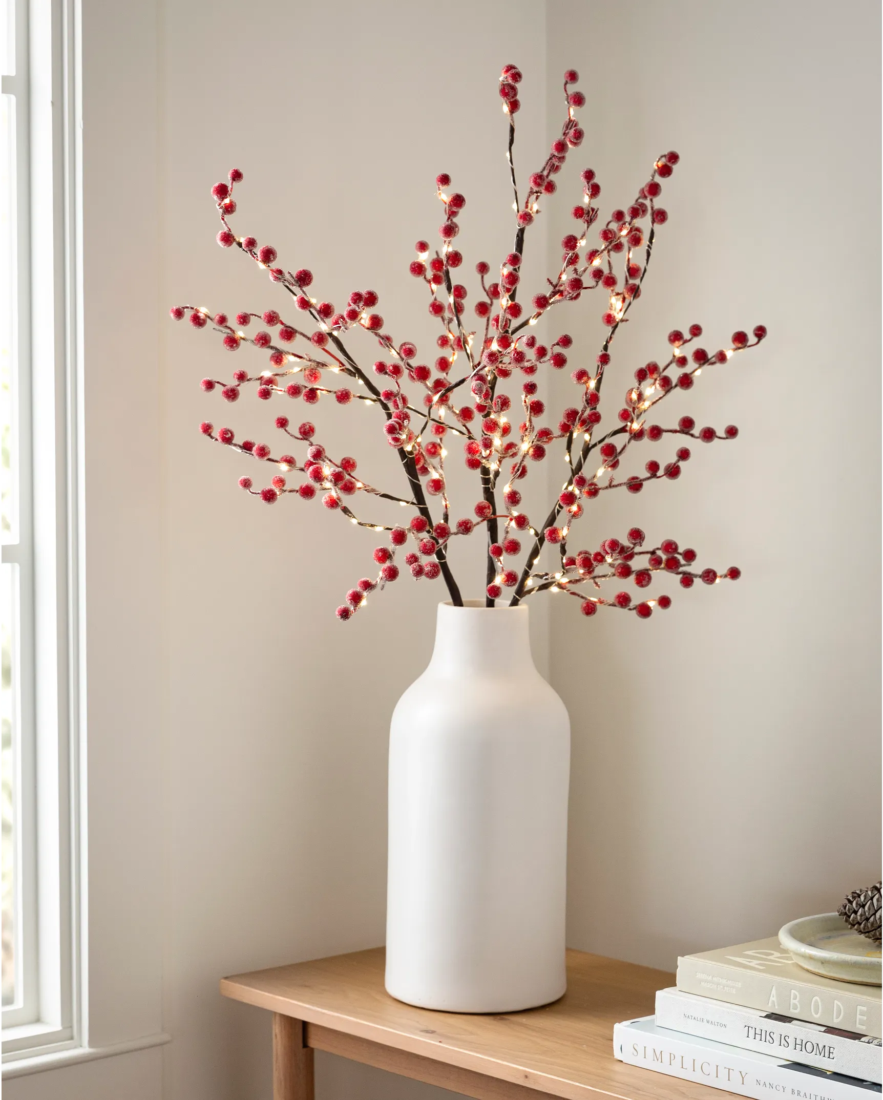 Red Berry Garland Lighted Burgundy Berry Christmas Garland Artificial Berry