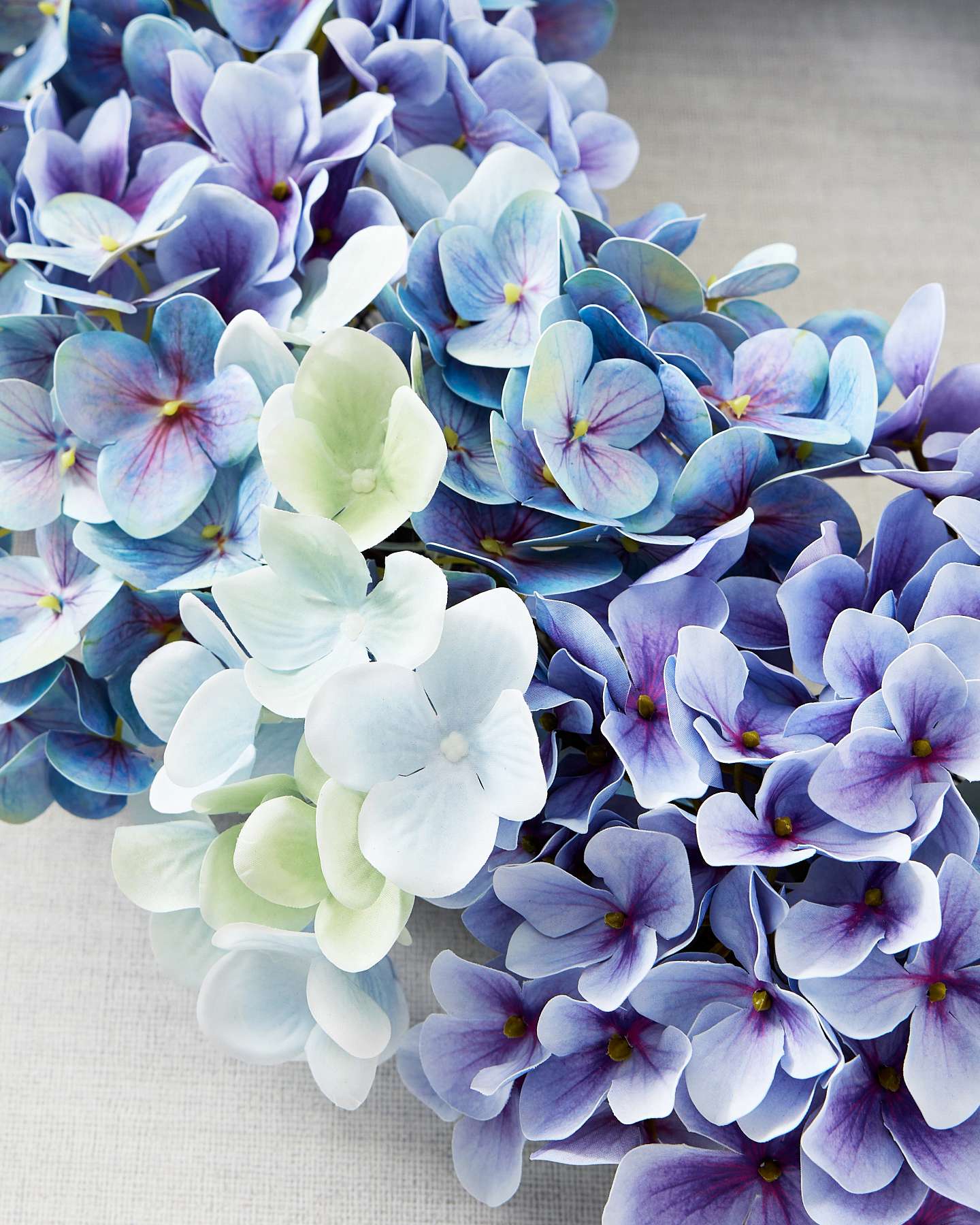 Balsam Hill Purple Outdoor Hydrangea Harmony Artificial Wreath 24-Inch Showcase