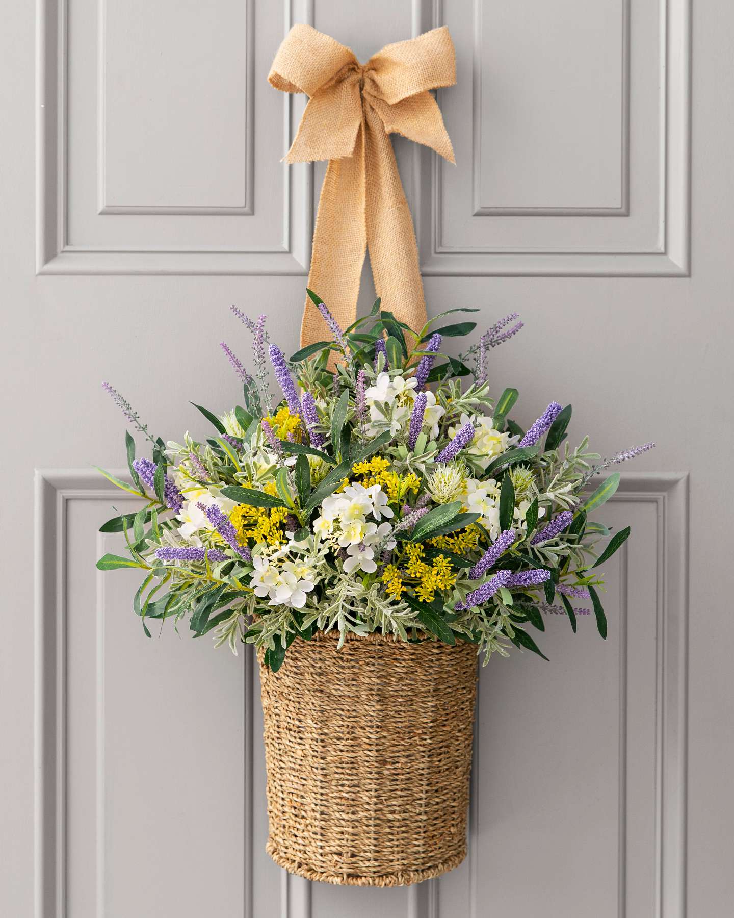 Balsam Hill French Market Artificial Christmas Hanging Basket Door Display