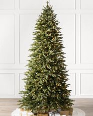 Artificial Christmas tree with slim shape and pre-lit with clear LED lights