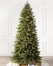 Sapin de Noël artificiel à forme élancée et pré-illuminé avec lumières DEL transparentes