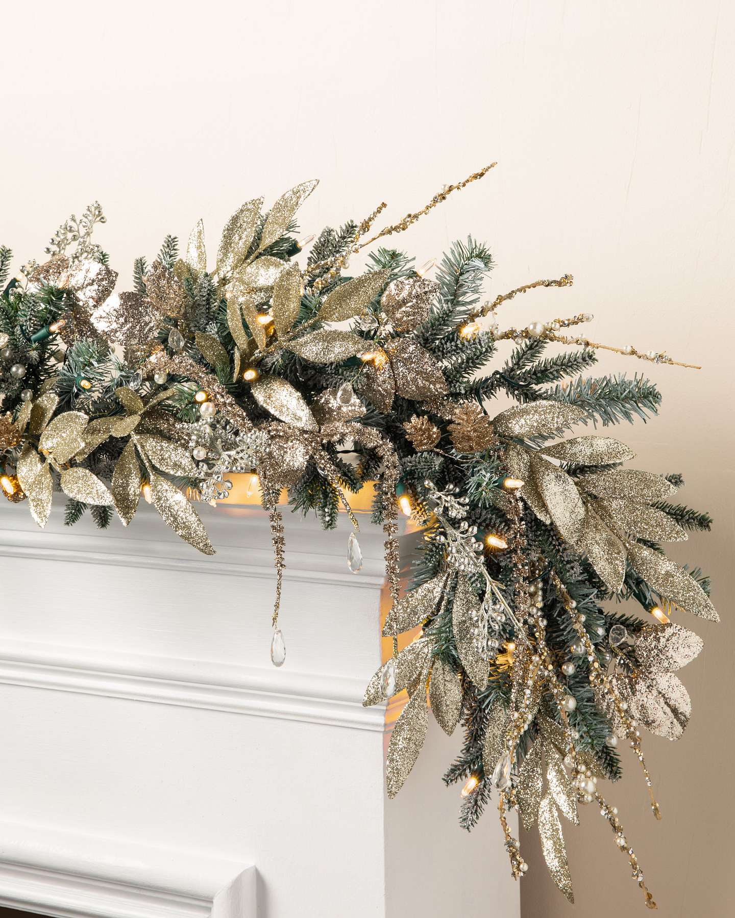 Balsam Hill Champagne and Crystal Christmas Garland 180cm LED Lights