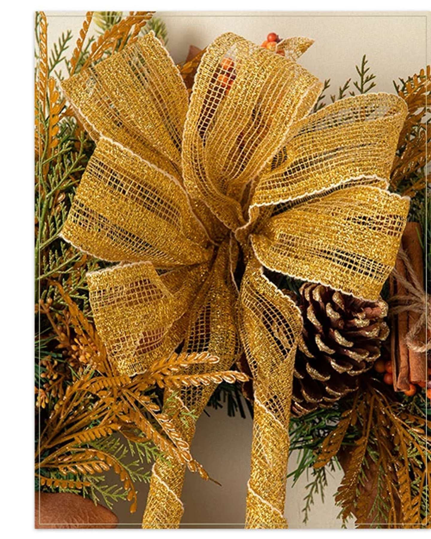 Balsam Hill Golden Fields Artificial Christmas Foliage Product Display