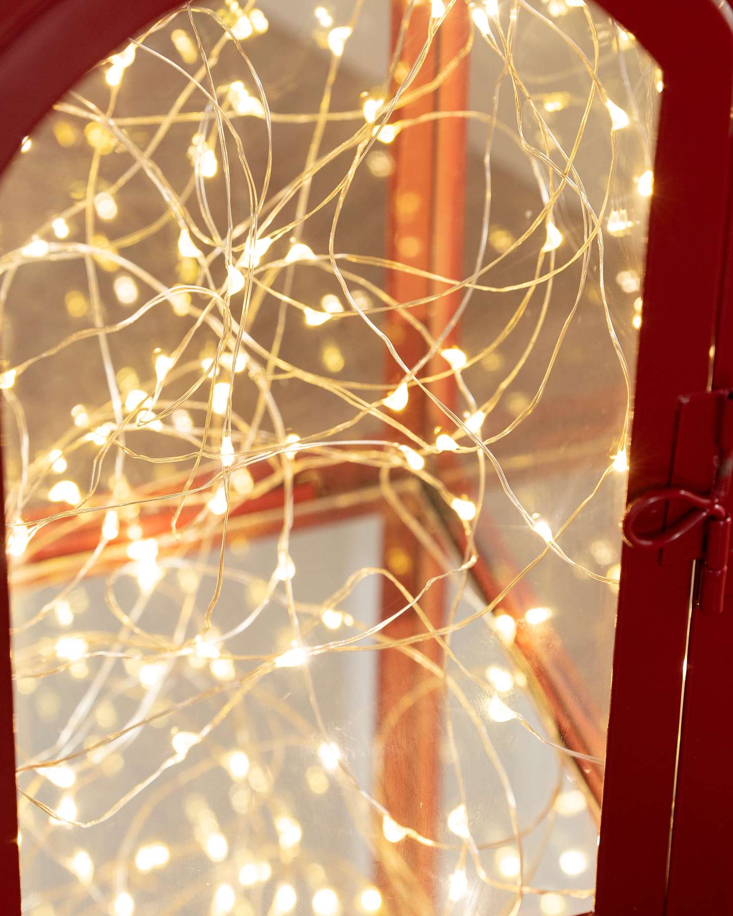 Balsam Hill Red Classic Fairy Light Lantern Close-Up
