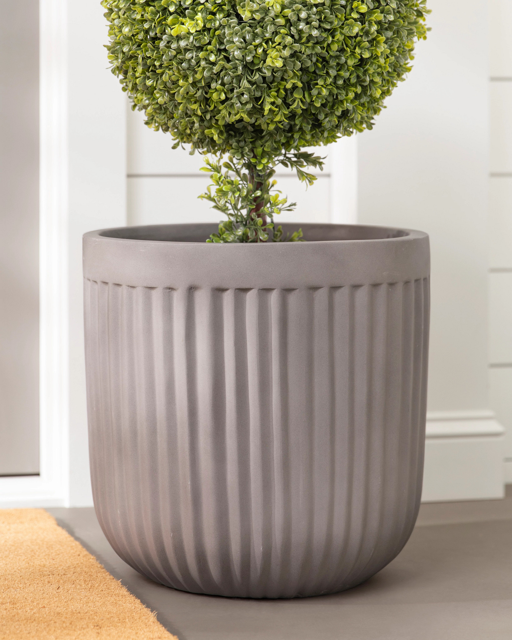 Taupe Fluted Planter