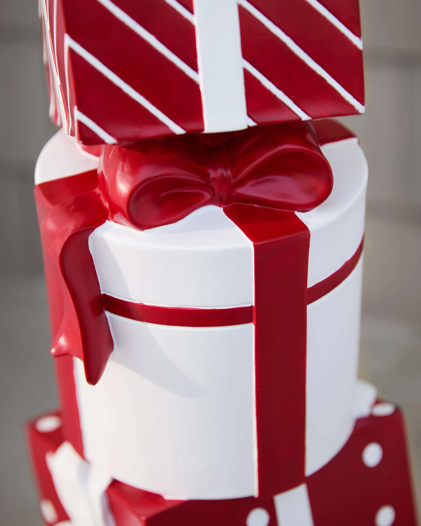 Red & White Outdoor Stacked Christmas Presents