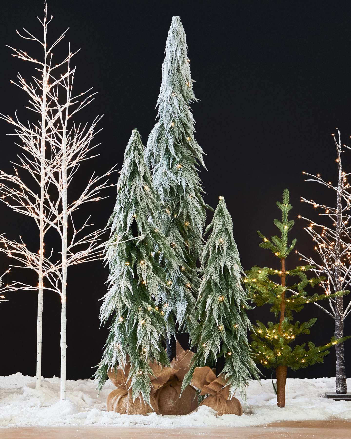 Balsam Hill Snowfall Downswept Artificial Christmas Tree Styled for Christmas