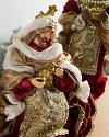Burgundy and Gold Nativity Scene by Balsam Hill Closeup 10