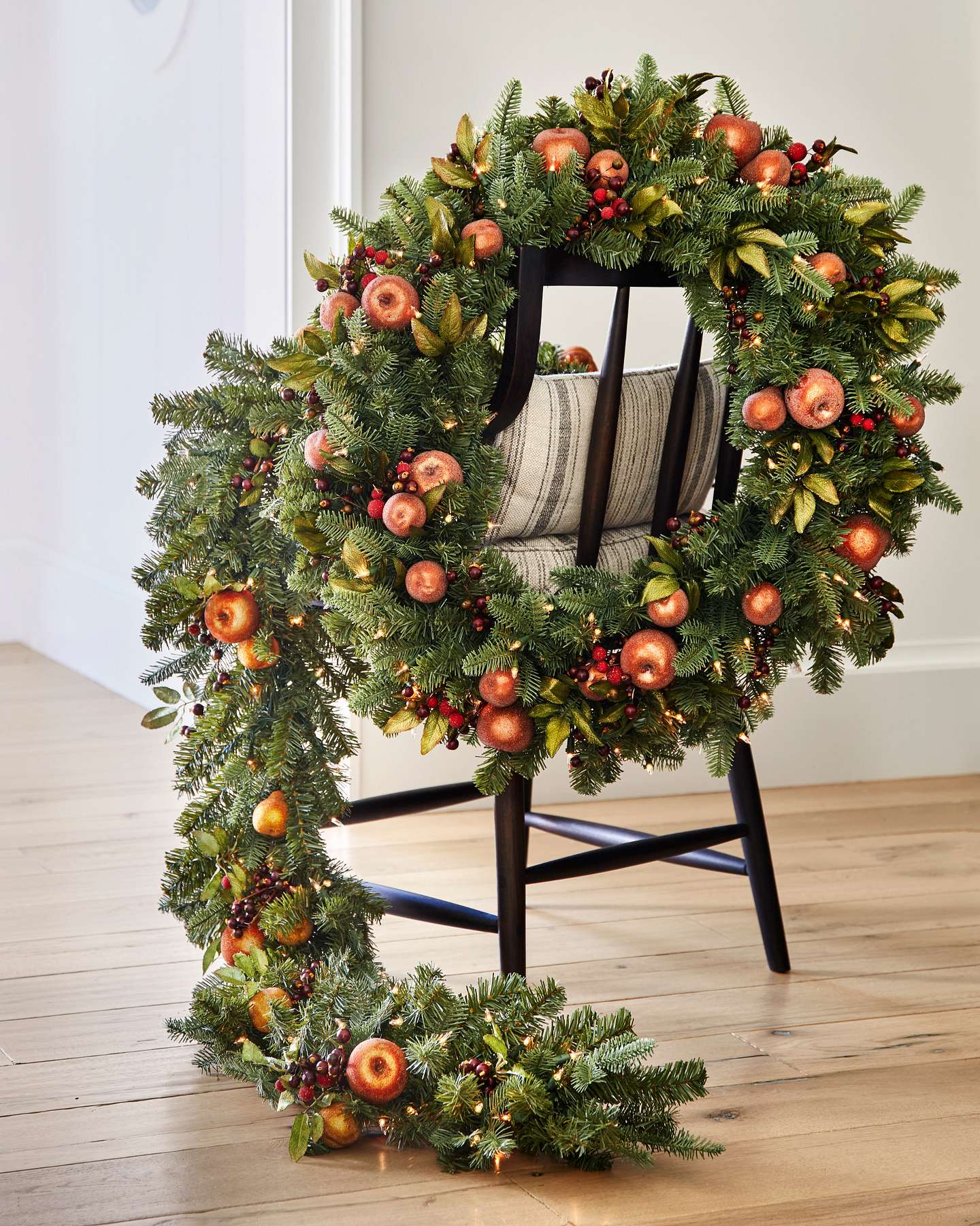 Balsam Hill Orchard Harvest Christmas Foliage in a Warm Holiday Setting