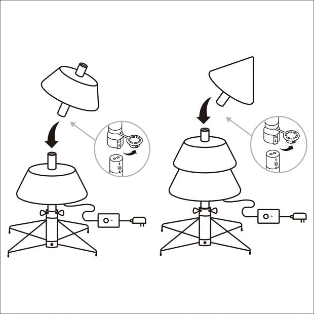 Illustrated Christmas tree assembly instructions