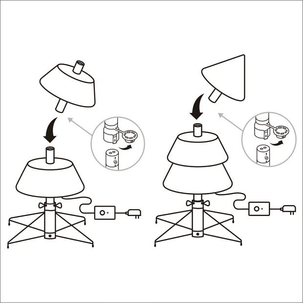 Illustration of tree tops being attached to tree base