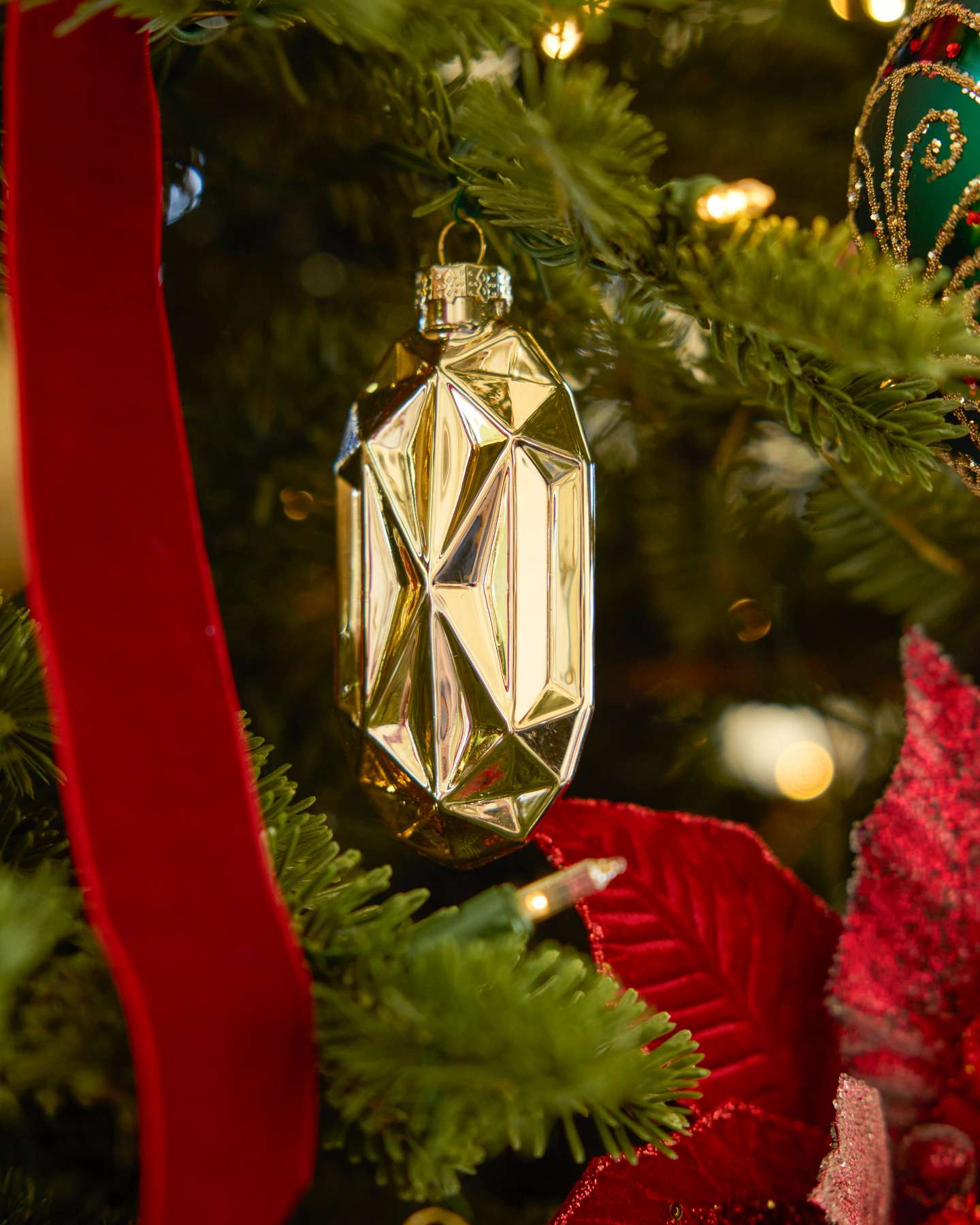 Regal Treasures Golden Glass Gemstone Ornament Set
