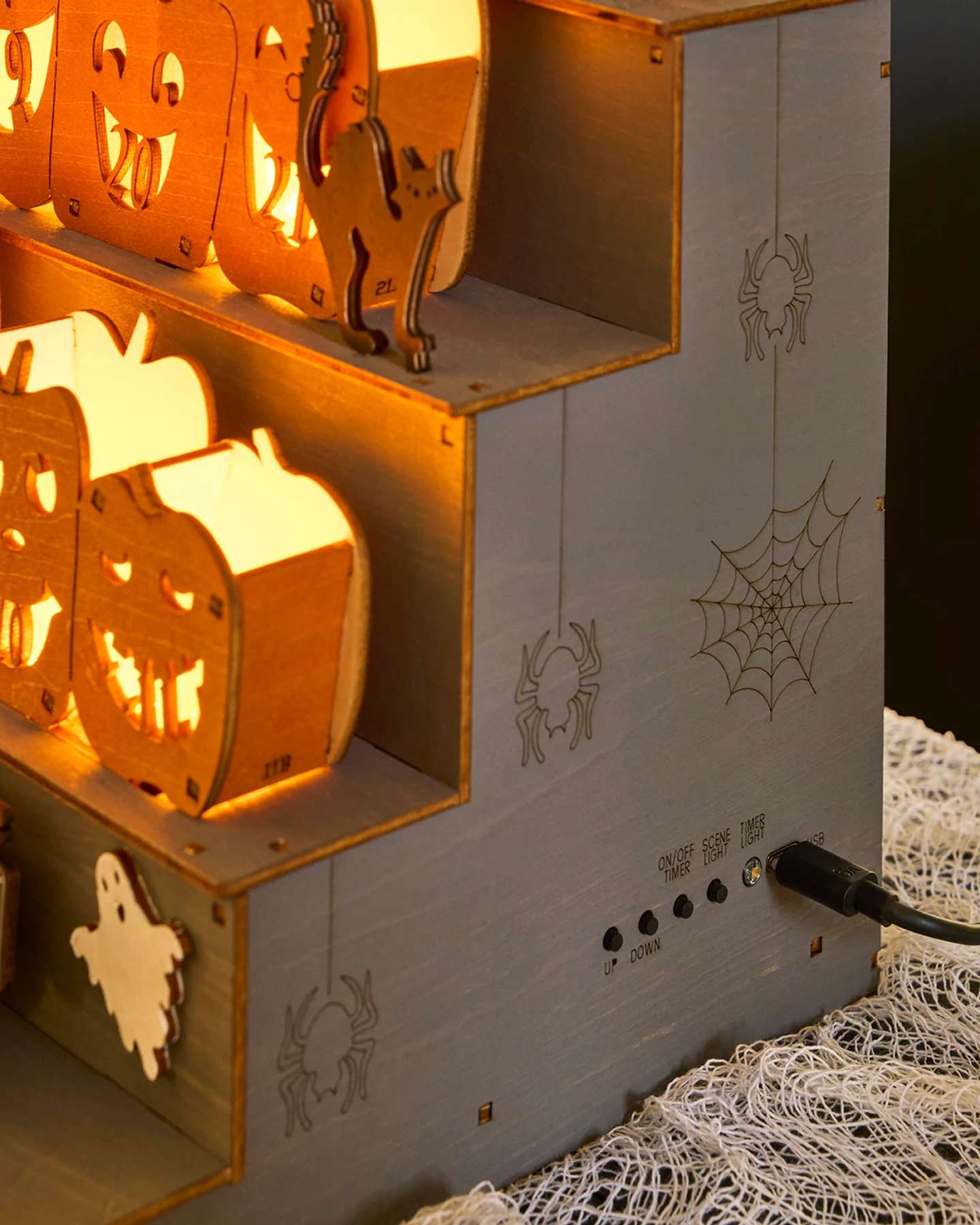 Balsam Hill Halloween Countdown Calendar with Pumpkins and Lighting Features