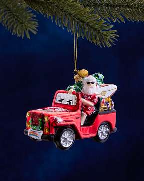 Balsam Hill Studio Santa's Jeep Ornament Balsam Hill Studio Santa's Jeep Ornament