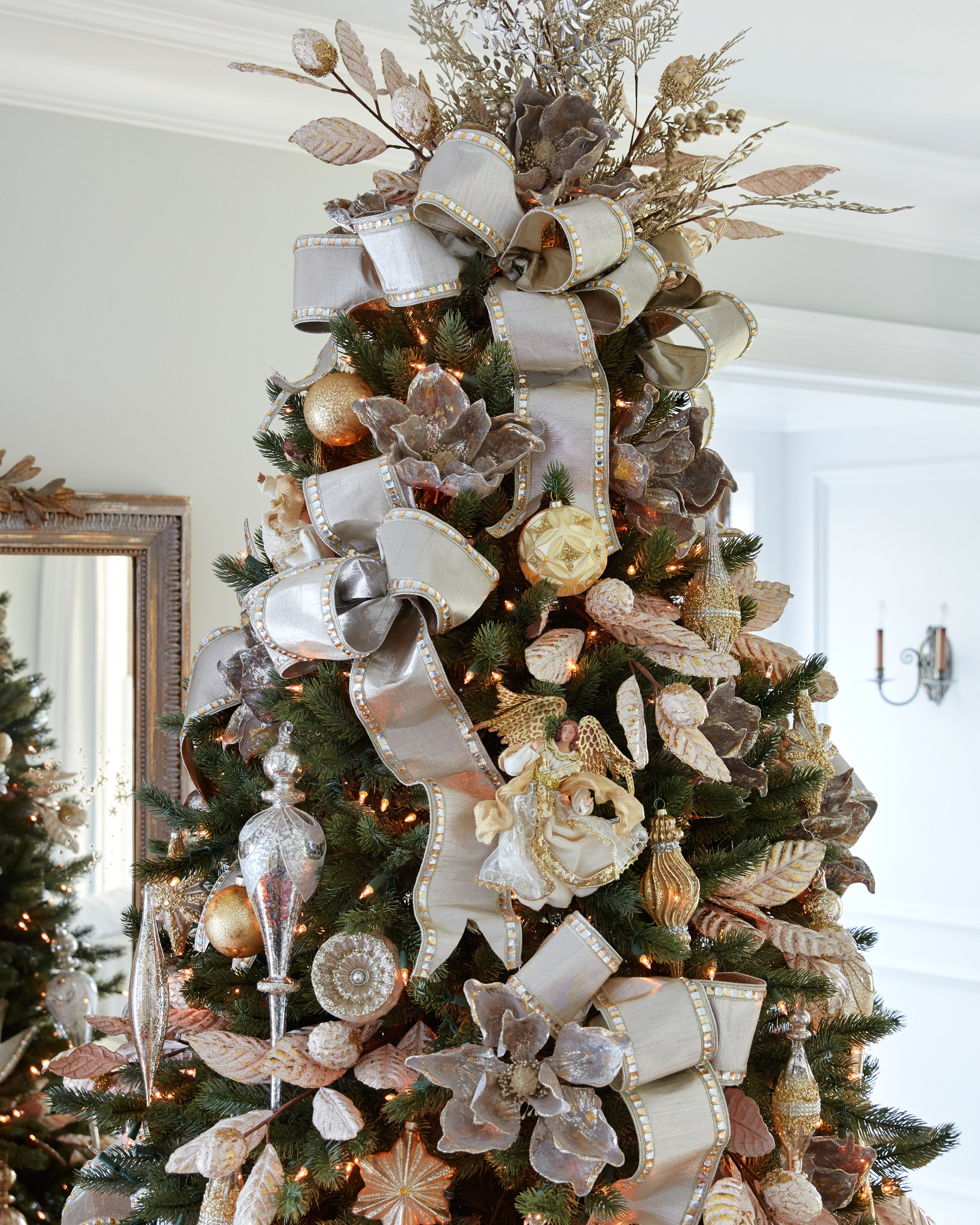 Metallic Leaves Christmas Tree Picks Balsam Hill