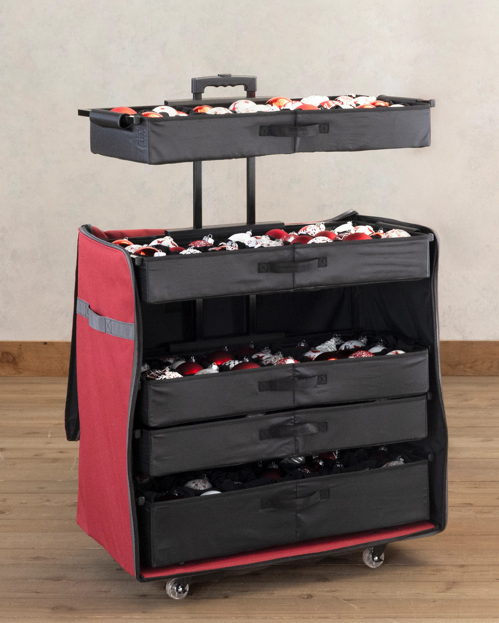 ビレロイ&ボッホ フェスティバルメモリーズ　ハウス&ガーデンコレクション　トレー Deluxe Telescoping Rolling Ornament Chest | Balsam Hill