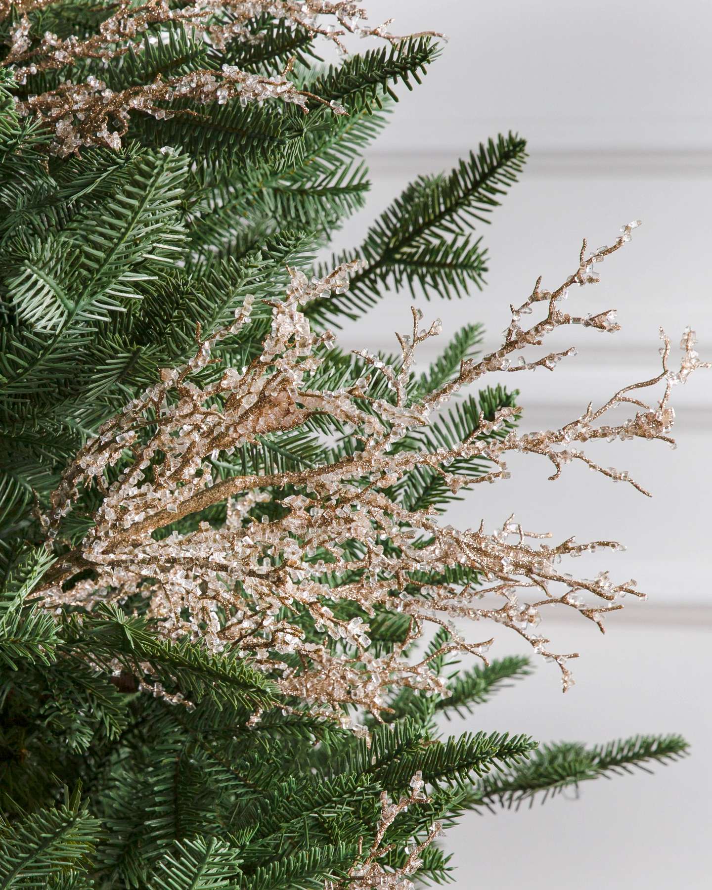 Balsam Hill Icy Branch Christmas Tree Picks Set of 6 Special Closeup on Artificial Christmas Tree