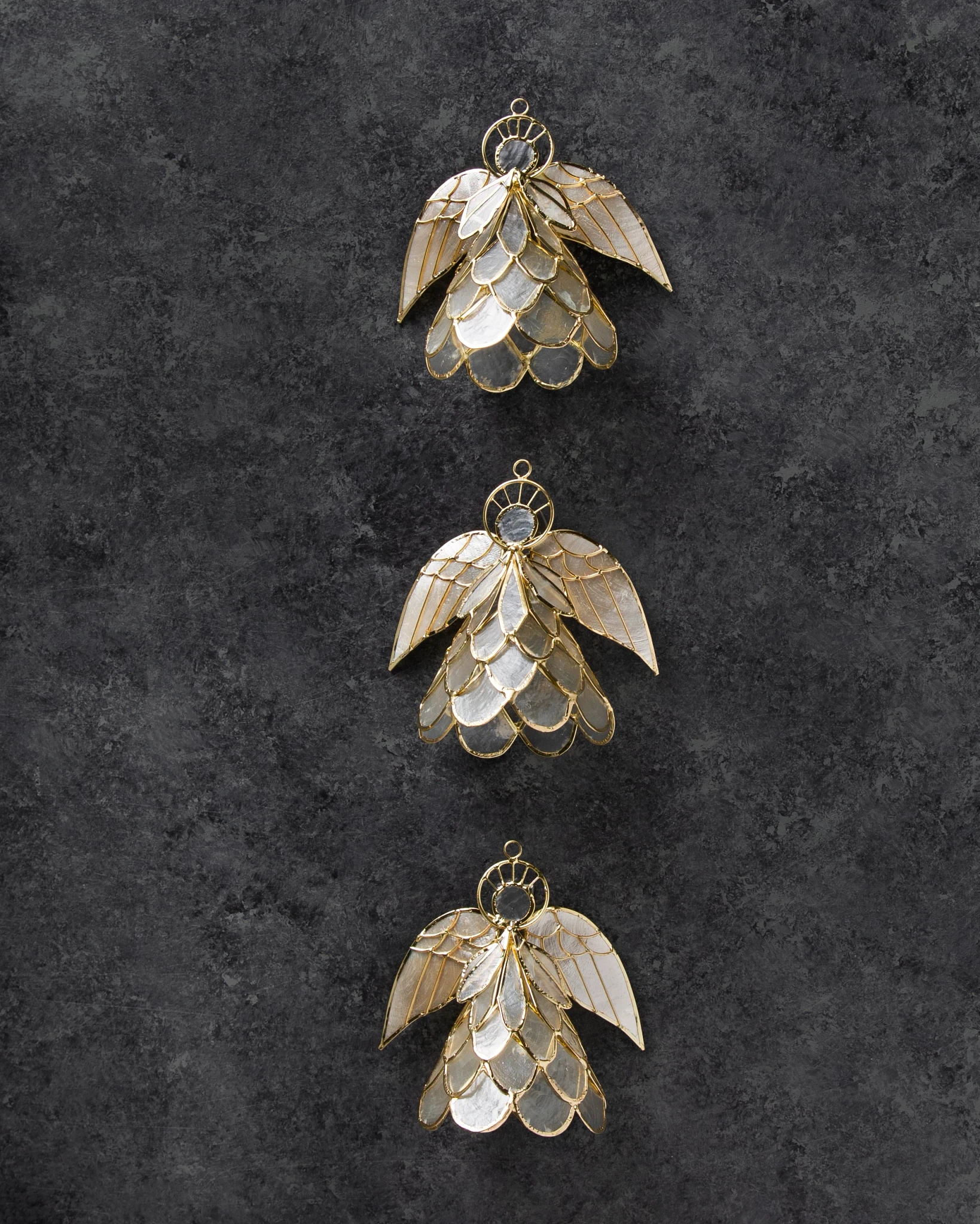 Angel Capiz Ornament Set