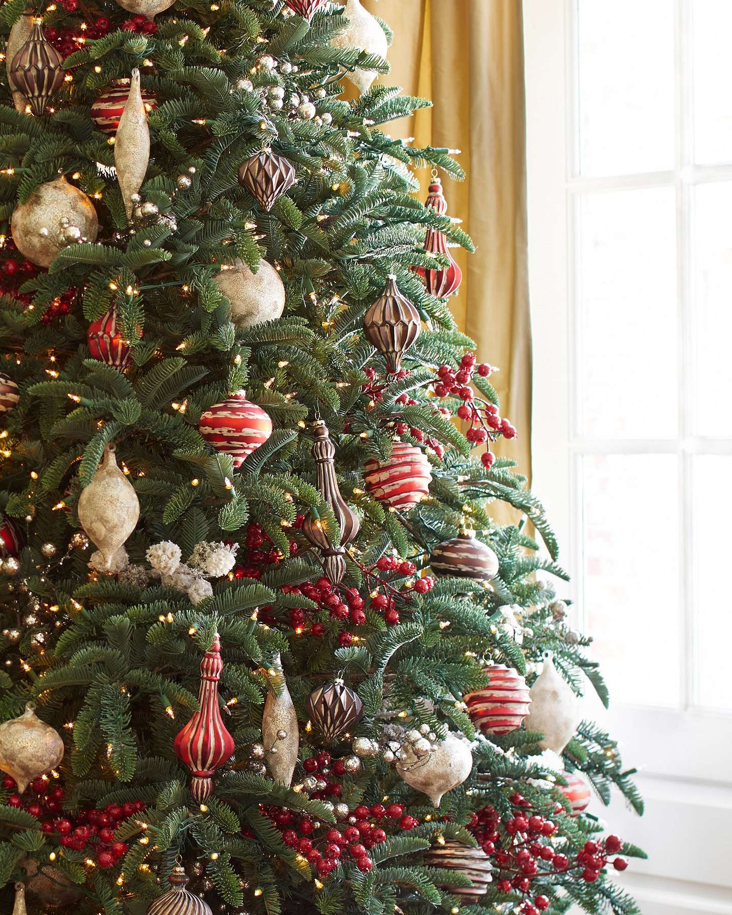 Balsam Hill Noble Fir Artificial Christmas Tree Lifestyle Display Near Window