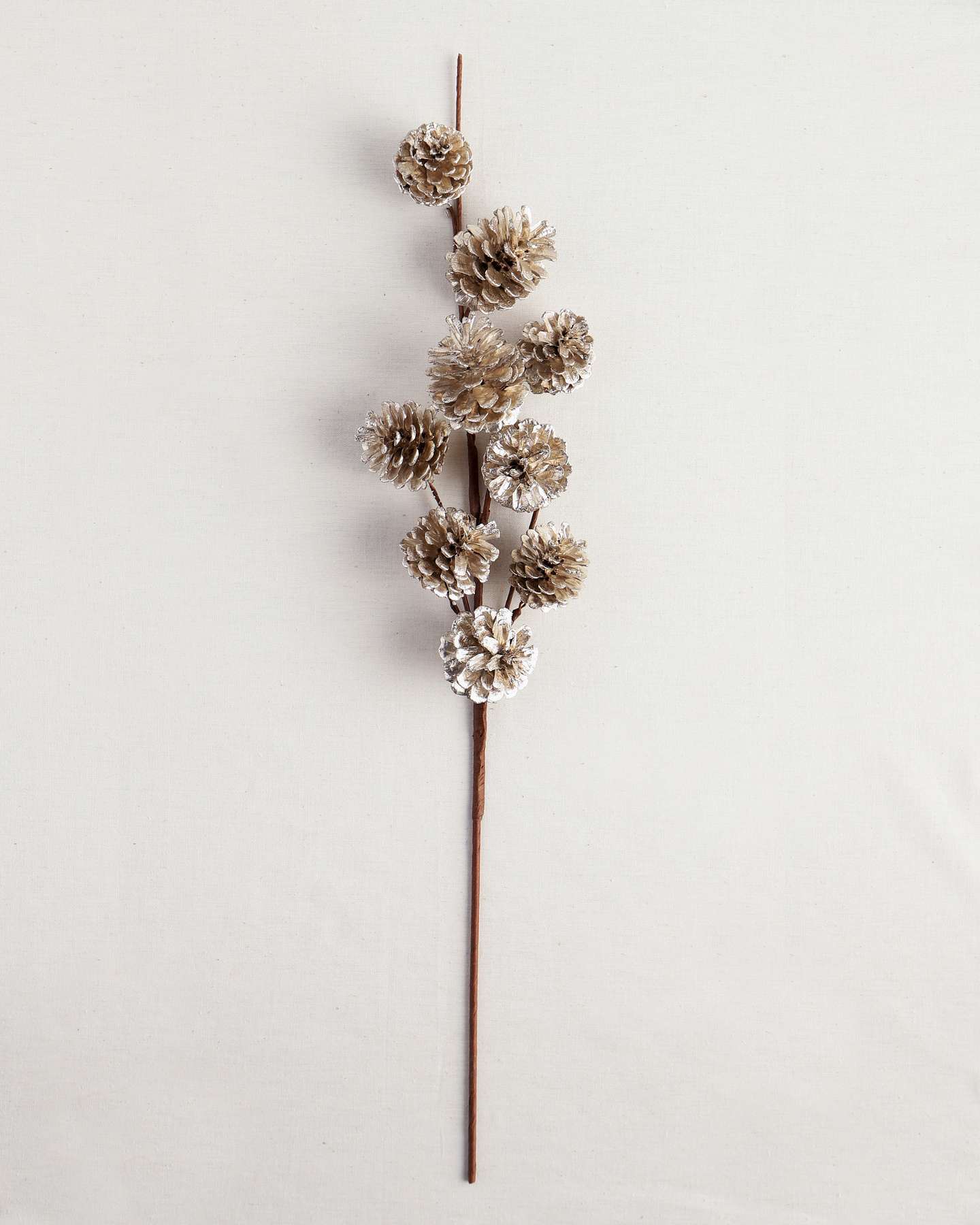 Balsam Hill Champagne Pinecone Artificial Christmas Tree Picks Set of 12 Full Display