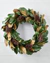 30in Magnolia Leaf Artificial Christmas Wreath by Balsam Hill SSC 10
